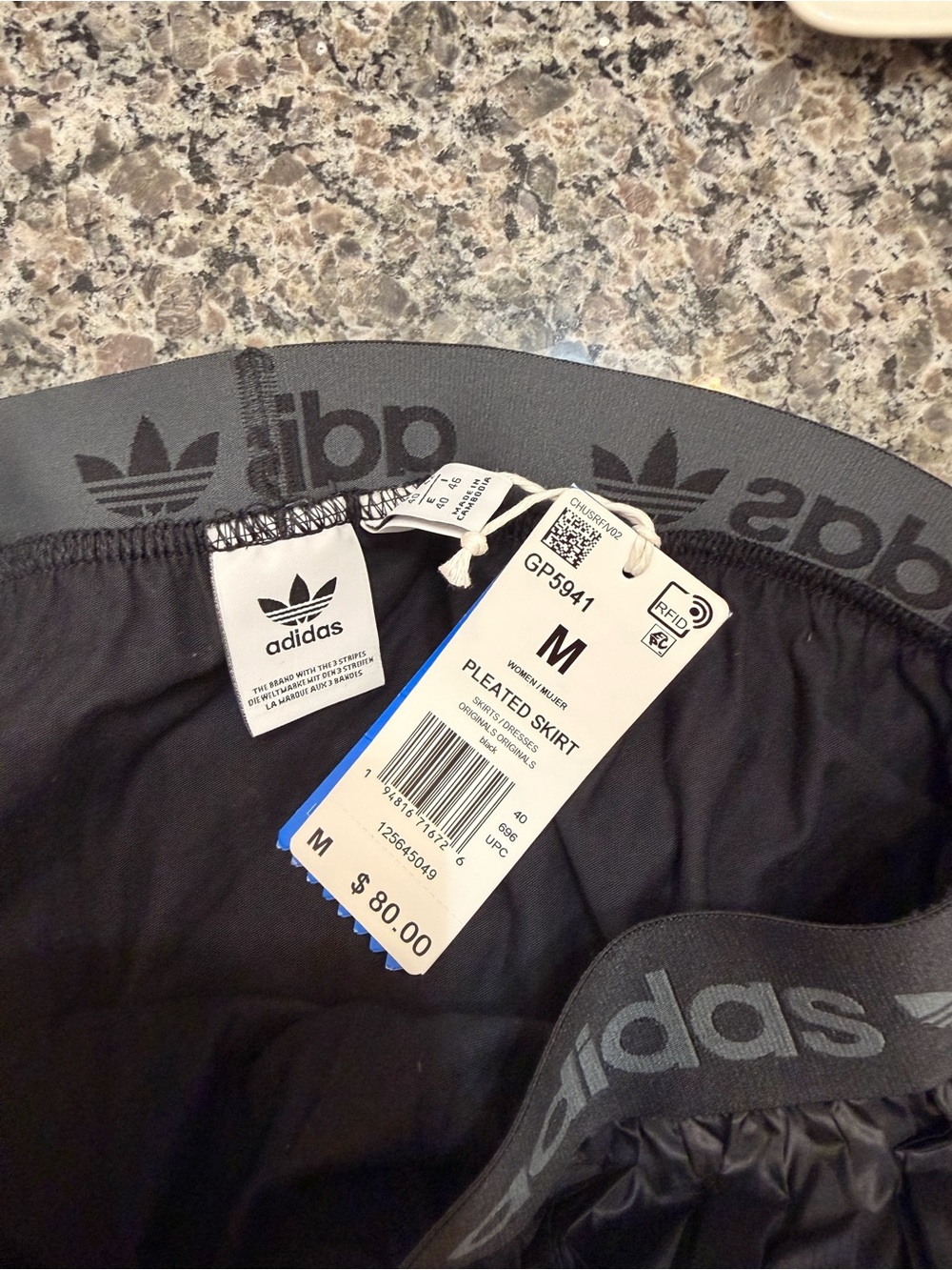 Adidas Black Pleated Midi Skirt - Picture 4 of 6